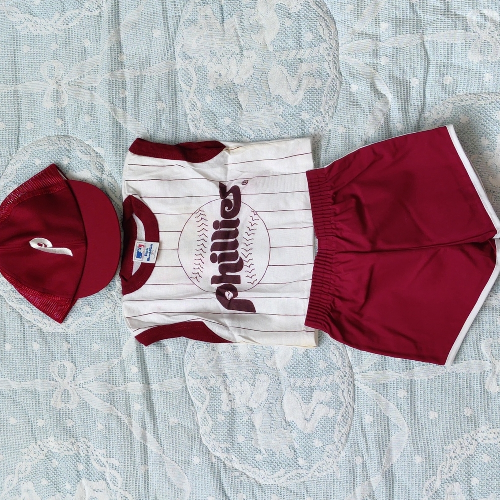 Toddler Philadelphia Phillies Outfit With Hat Vintage 1988